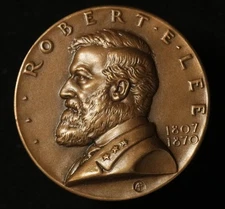 Robert E Lee Bronze Medal - Medallic Art Co - High Relief - Original Box - RARE