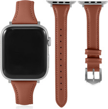 Slim Soft Genuine Leather Bands Compatible with Apple Watch Band 38Mm 40Mm 41Mm