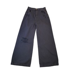 Joyfolie Dark Gray Denim Pants Wide Leg Size 14