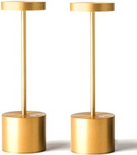2 Pack Cordless Table Lamp Rechargeable, 5000mAh Battery Operated 2Pack Gold