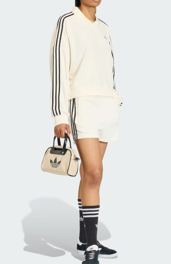 adidas Originals Terry Towel V-Neck Polo Women Lifestyle Casual AsiaFit KD1401 thumbnail 3