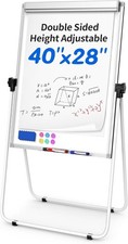 U Stand Double Sided Magnetic Dry Erase Board with Easel Stand, 40"x28"