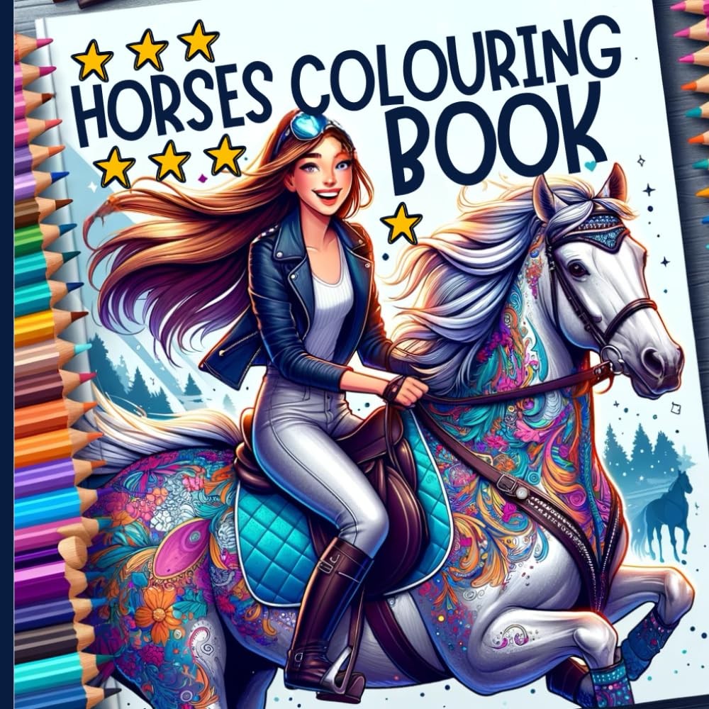 Horses Colouring Book for Girls Ages 8 - 12: Gift for Girls and Teens featuring