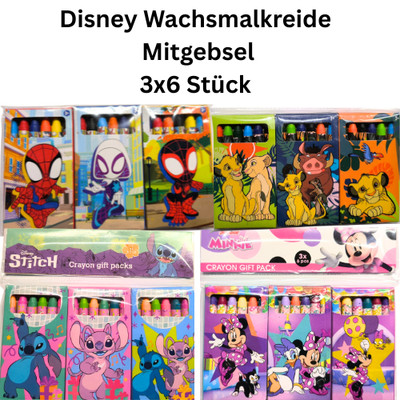 Disney Wachsmalstifte  Crayons Wachsmalkreide Mitgebsel Kinderparty Party Set