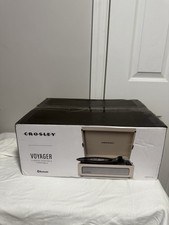 Crosley Voyager Bluetooth Portable 3-Speed Turntable CR8017A-DU Beige Belt Drive