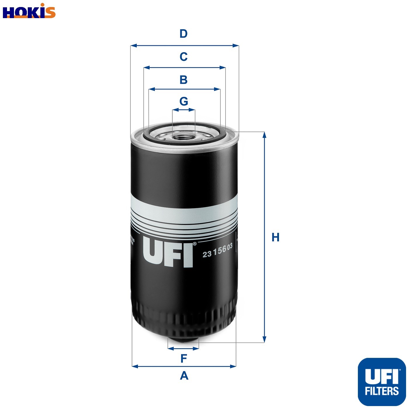 UFI Oil filter VW,VOLVO 23.156.03 074115561,075115561 Engine oil filter - Image 5