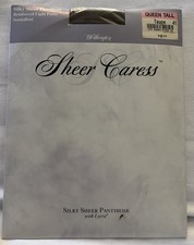 Worthington Sheer Caress Pantyhose Silky Sheer Sandalfoot Size Queen Taupe
