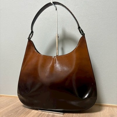 Y2K Salvatore Ferragamo Gancini Leather Shoulder Bag Gradation A4 