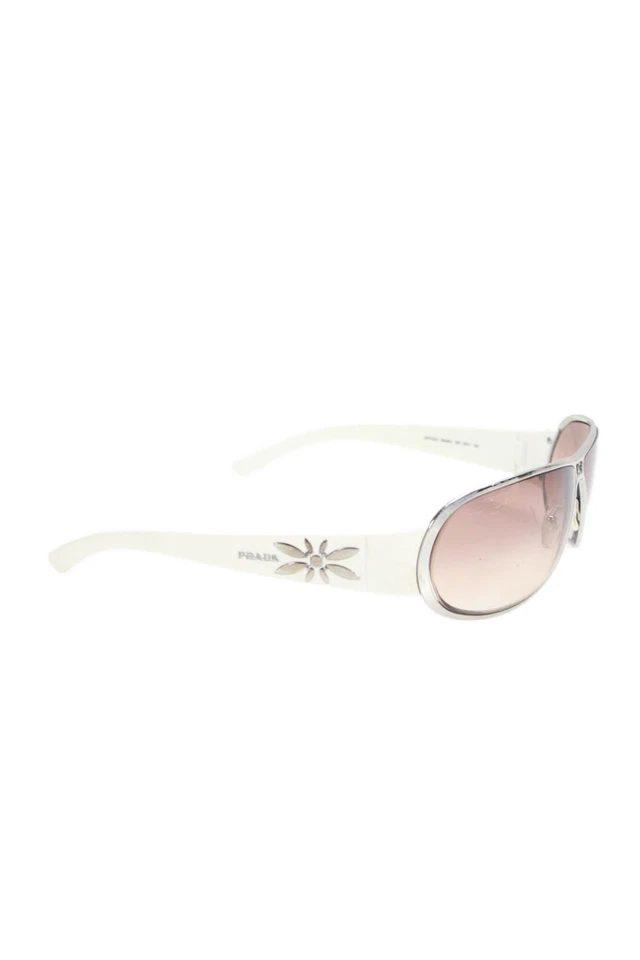 Gafas de sol Prada para mujer tono plateado marrón lentes blancas SPR56G Foto 2 de 4