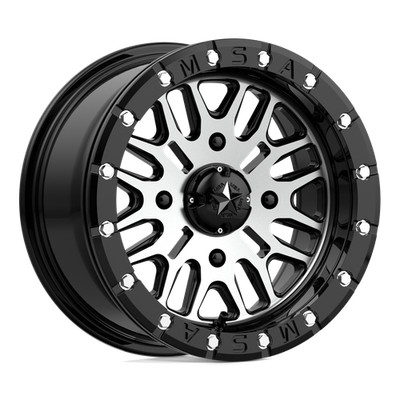 MSA Wheels M37 BRUTE BEADLOCK 14x7 4x156 10mm Gloss Black/Machined M37-04756