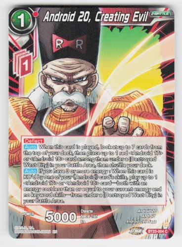 Android 20, Creating Evil - BT23-004 - Common - Perfect Combination
