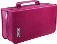 Siveit Cd Dvd Case Bag Durable 128 Capacity Travel Storage Carrier White