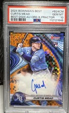 2024 Bowman's Best CURTIS MEAD Rookie Auto ORANGE X-FRACTOR 8/25 Rays B24-CM