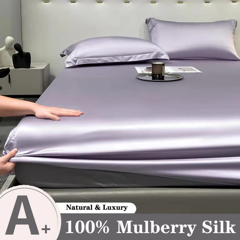 Funda Colchón Sábana Ajustable Mulberry Seda para Individual King Queen Size High End