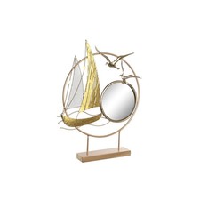 Figura Decorativa DKD Home Decor Espejo Dorado Metal Mediterráneo [53 x 9 x 6