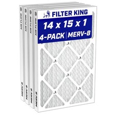 Filter King 14x15x1 Air Filter 4-pack Merv 8 Actual Size 13.5 X 14.5 X .75 Filter King 14x15x1 Air Filter 4-pack Merv 8 Actual Size 13.5 X 14.5 X .75