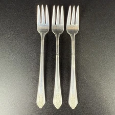 International Silver Silverplate 1935 Royal Saxony 3 Cocktail Forks 5 3/4"