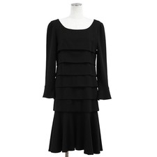 CHANEL Vintage Teared Dress Size 38 Women 01A P18099V10407 Black