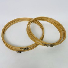 Vintage Wooden Embroidery Hoops 12"  14" Brass Screw Quilting Craft Lot of 7