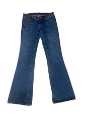 Vtg.70s-80s Bell Bottom Flare Blue Jean women Pants Farmer Denim 30W-30L USA