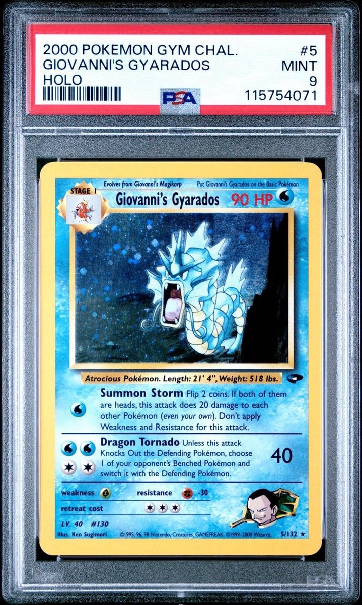 2000 Pokemon Unlimited Gym Challenge #5 Giovanni's Gyarados Holo