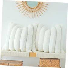 Pack of 2 Faux Fur Plush Decorative Throw Pillow 18" x 18" Pack of 2 White