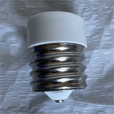 E27 Bulb Base Adapter White Silver Metal Plastic Socket Converter MPN 42TU