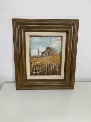 #ad #ad Original Oil Painting by M. Otto Titled Barn In A Field Signed amp; Framed $74.99
