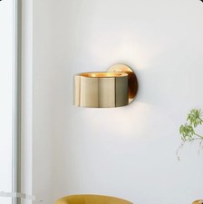 Archbold  Antique Brass Cylinder Ring Flush Mounted Sconce Wall Light RRP £89