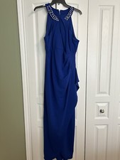 SLNY Cobalt Blue Full Length Cocktail Dress Size 12