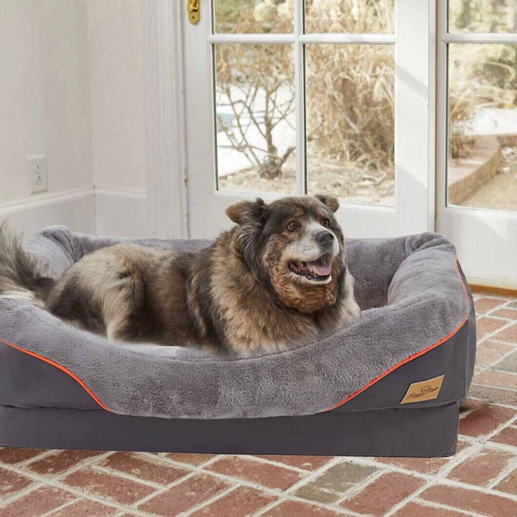 Jumbo Ultra Soft Dog Bed Waterproof Pet Bolster Sofa Couch with Washable Cover