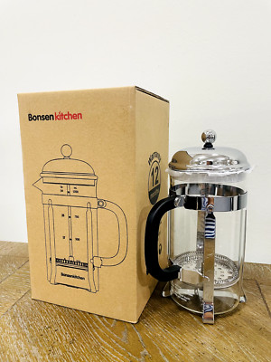 Bonsenkitchen French Press Coffee & Tea Maker, 8 Cup/34 oz, 304 Stainless-Steel