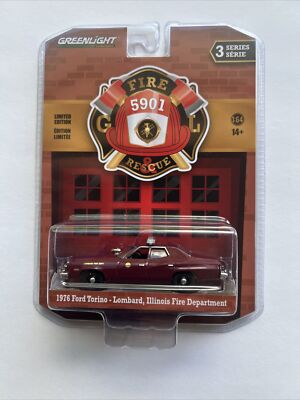 GREENLIGHT FIRE & RESUE 1976 FORD TORINO - LOMBARD ILLINOIS FIRE DEPARTMENT