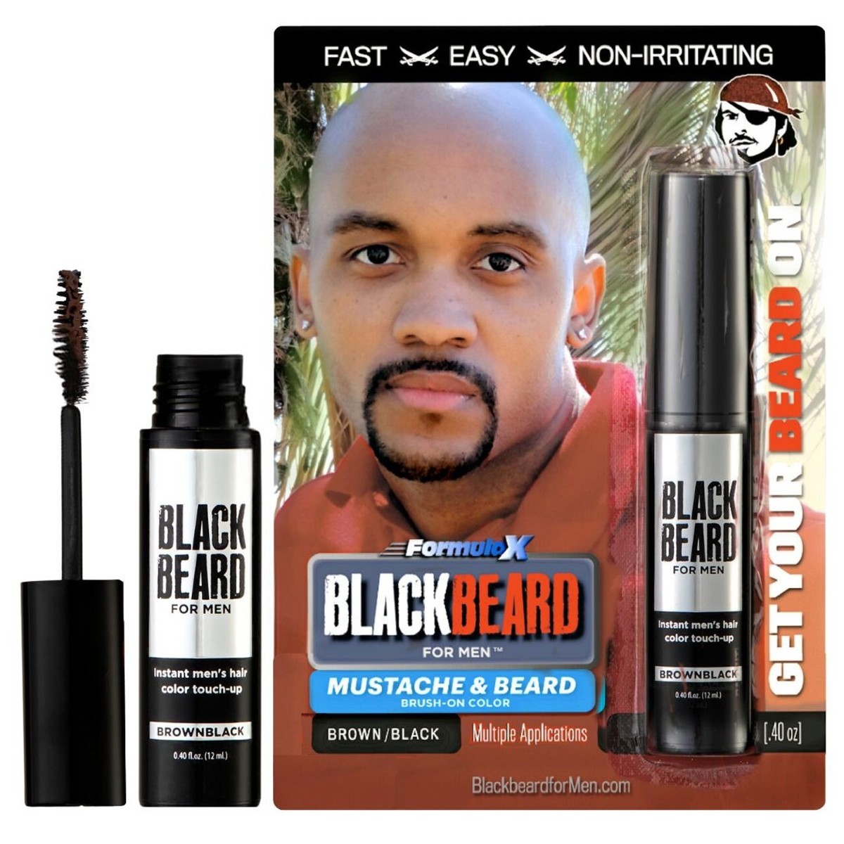 Colorant Temporaire Pour Barbe Blackbeard For Men - Couleur Brun/Noir - Teinture Barbe, Moustache, Sourcils - Neuf