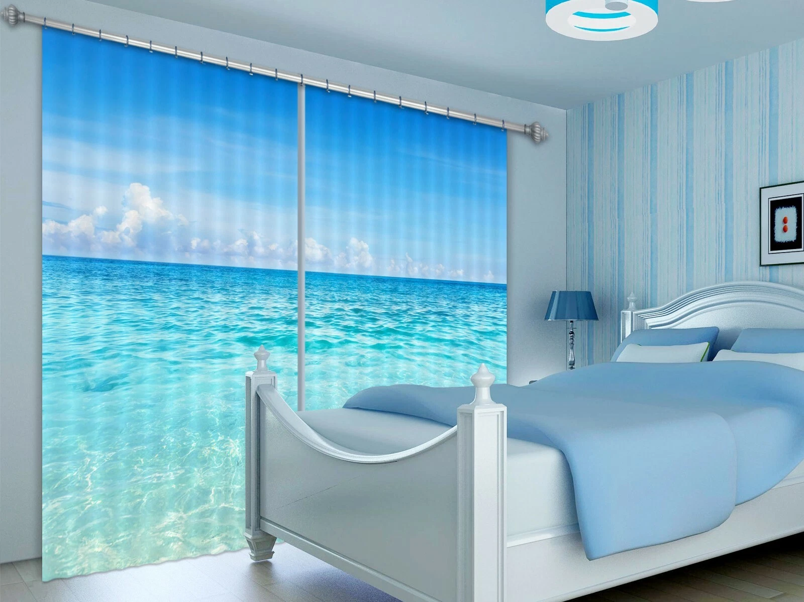 3D Ocean Cloud ZHUA1793 Blockout Photo Curtain Fabric Window Zoe