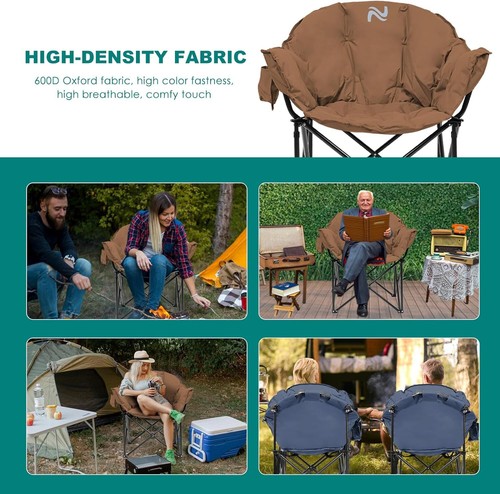 SLSY Oversized Camping Chair Outdoor Portable Chairs 500 lbs with Side Pocket - Picture 16 of 62