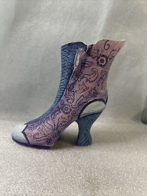 Large Ceramic Boot Blue Purple CBK LTD Shoe Vase