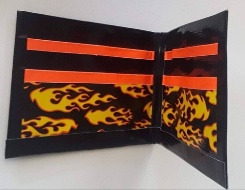 Bola de llama de fuego doble cinta adhesiva billetera pato - Imagen 2 de 2