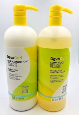 Deva Curl DevaCurl DELIGHT Low-Poo Cleanser 32oz & One Condition 32oz LITER DUO 