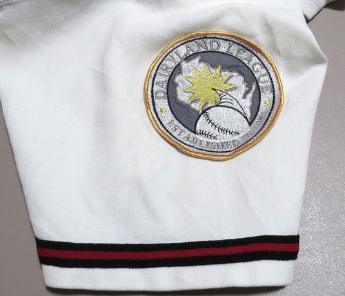 vtg BONDUEL BRONCOS #17 Game Jersey L Dairyland Baseball League Wisconsin 90s - Picture 6 of 15
