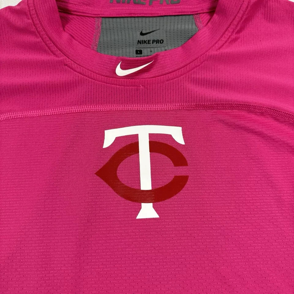 MINNESOTA TWINS Nike PRO MLB Authentic LONG Sleeve Shirt Pink