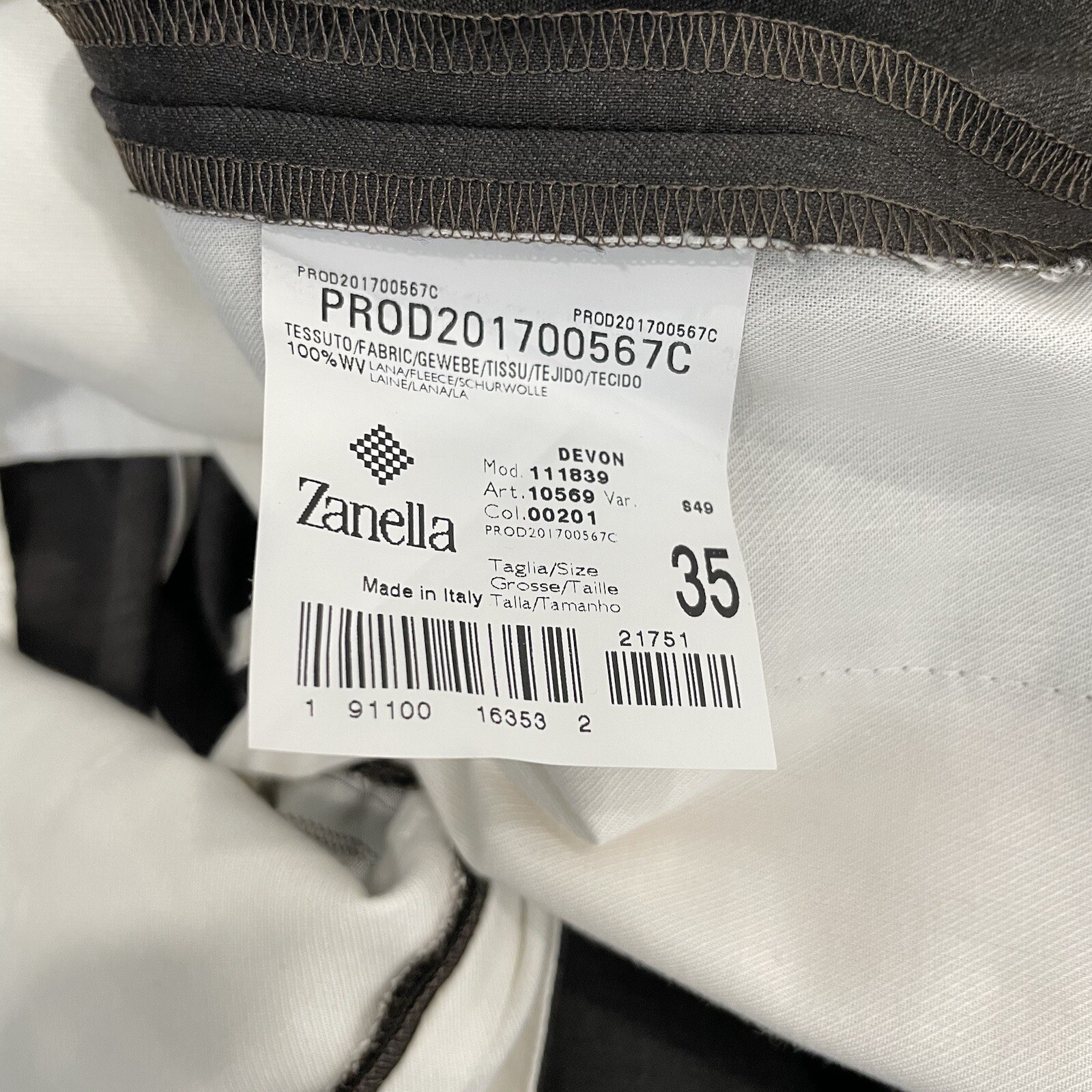 Current Zanella Devon Wool Flat Front Dress Pants… - image 7