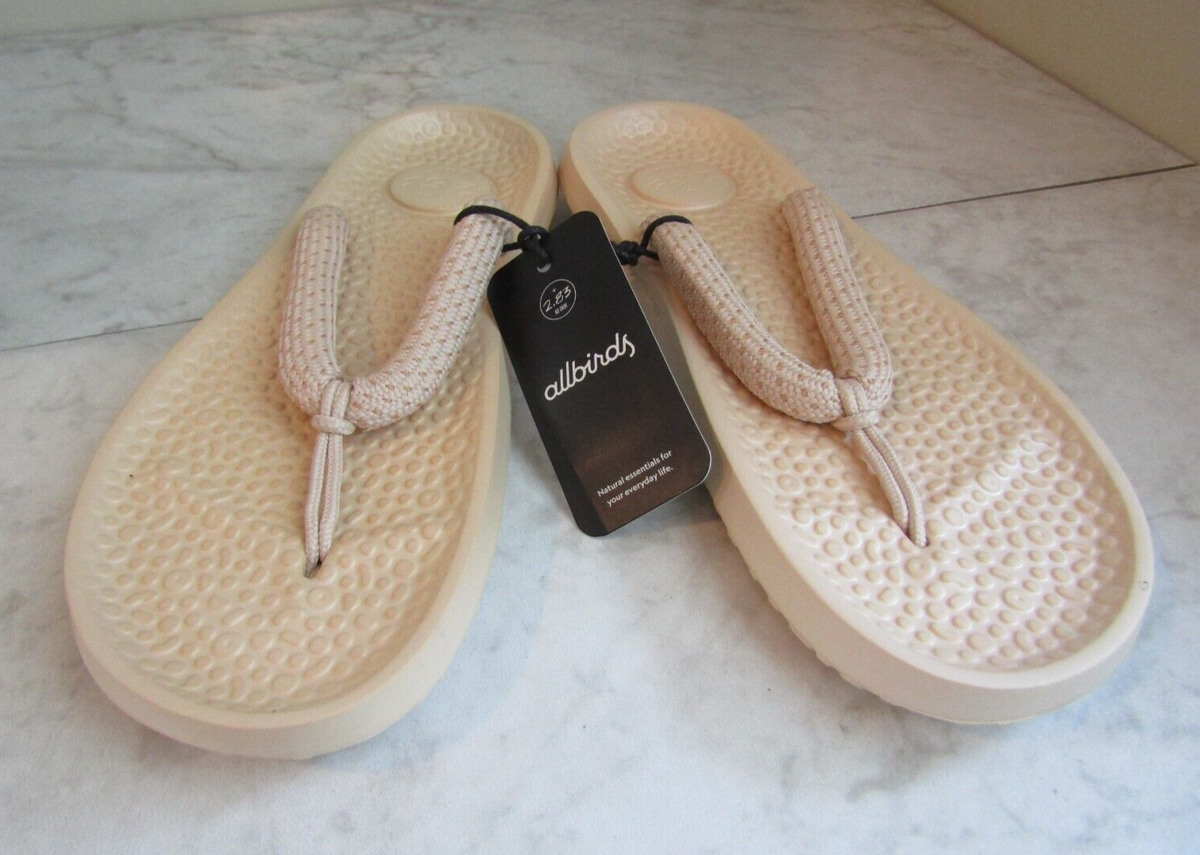NWT AllBirds Sugar Zeffer Lux Beige Flip Flop Sandal Shoes Women's 11 Men's 