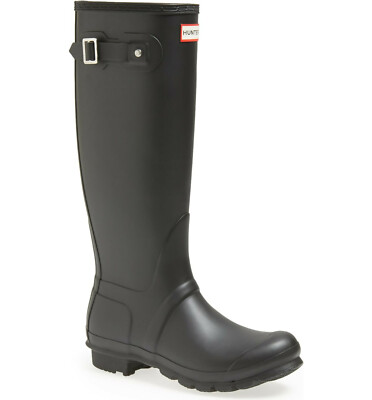 Women Hunter Original Tall Rain Boots Black Matte Waterproof