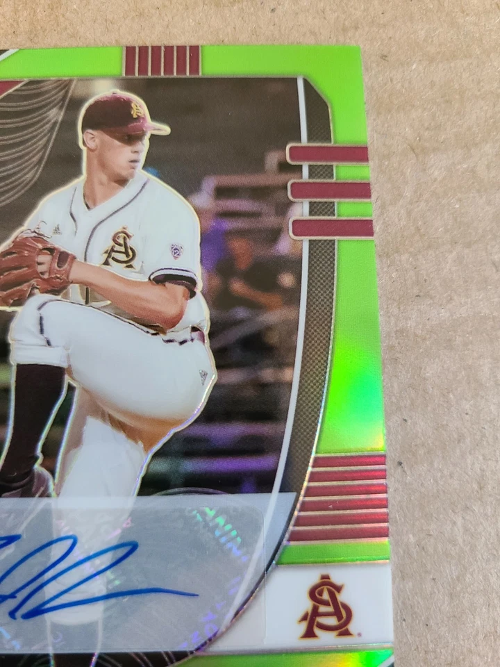 RJ Dabovich 2020 Panini Prizm Draft Picks Green Refractor Autograph 01/23 Giants - Image 3 of 4