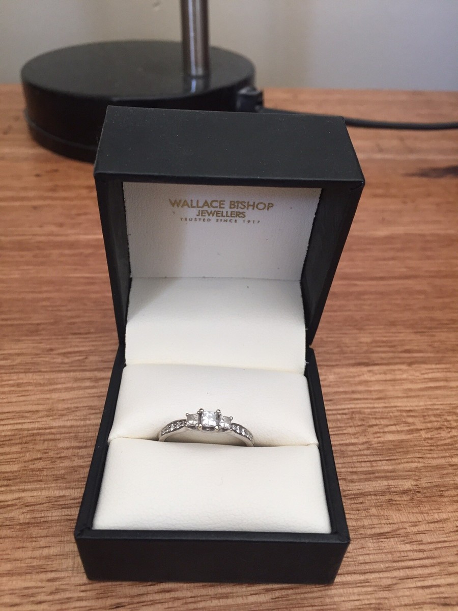 Wallace Bishop Square White Gold Engagement Ring Wallace Bishop