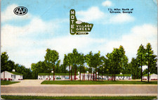 Village Green Motel Sylvania Georgia Vintage Postcard