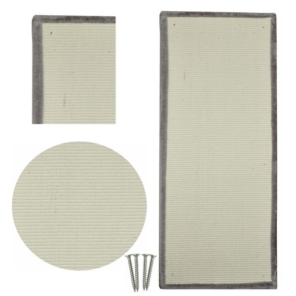 Kratzbrett Sisal Kratzmatte Katzenkratzbrett Wandschutz Kratzschutz 110X45 Grau-image