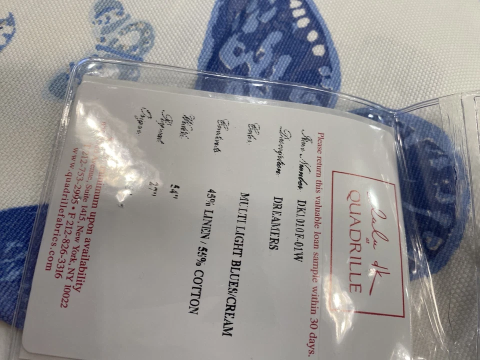 lulu dk at Quadrille "dreamers" multi light blues/cream 3 yards - Image 3 of 4