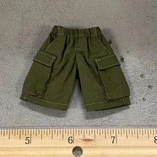 BE-CGS-GRN: 1/12 Green Elastic Waist Cargo Shorts for 6" Action Figure